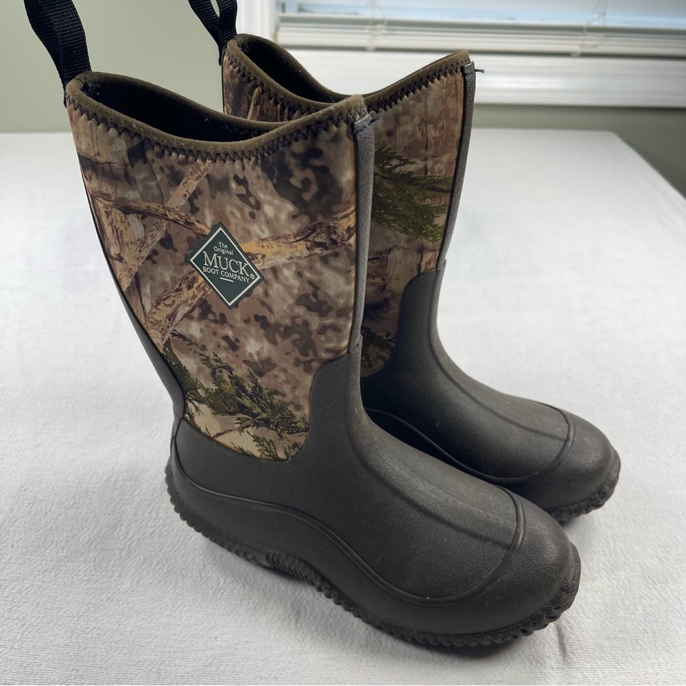 Kids' Camo Brown Waterproof Boots Muck Boot Company Size 3 Hunt Fish